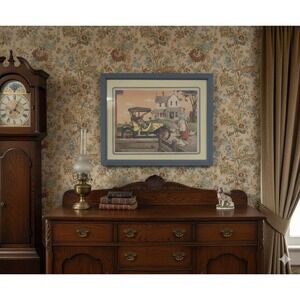 vintage 1960's Robert Pettes "Proud as Can Be" print- framed 8X10